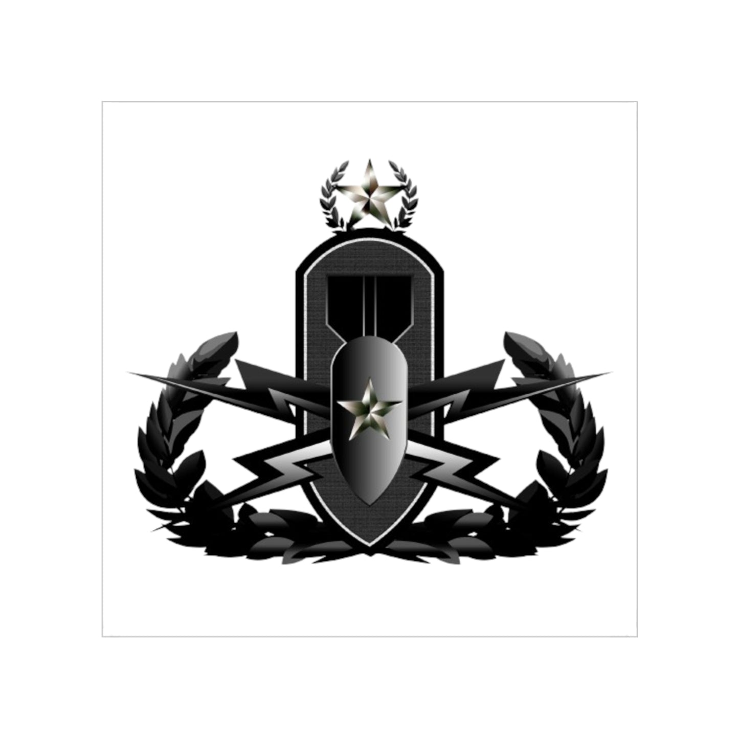 EOD Crab Transparent Outdoor Stickers, Square, 1pc