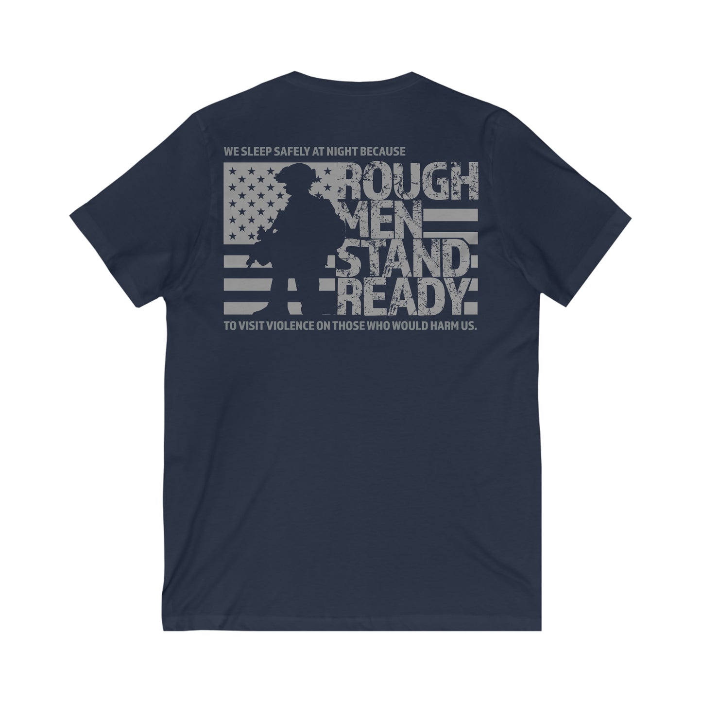 Rough Men Stand Ready Unisex Cotton V-Neck Tee