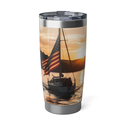 20oz Tumbler - Salty Logo USA Sail Boat