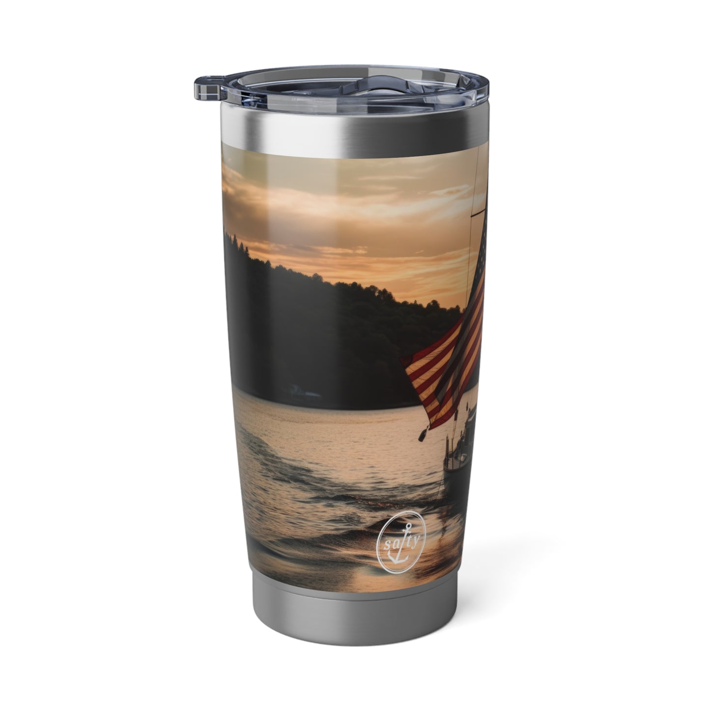 20oz Tumbler - Salty Logo USA Sail Boat