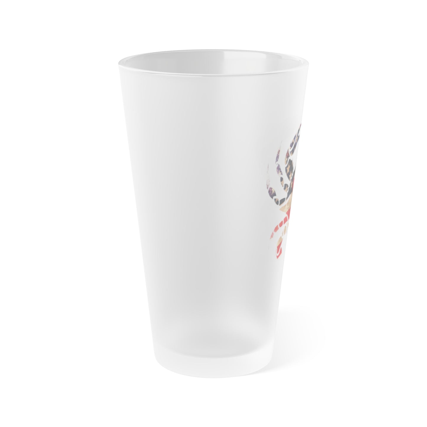 Frosted Pint Glass, 16oz - USA Crab