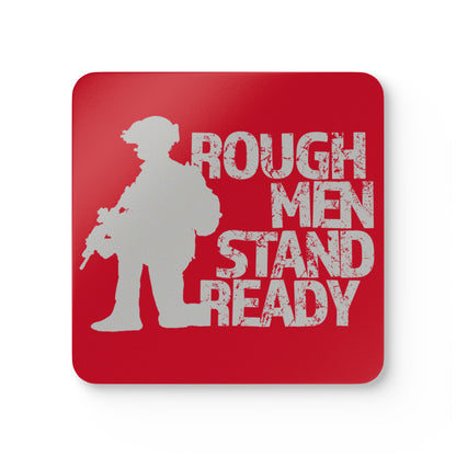 Rough Men Stand Ready Corkwood 4-piece Coaster Set