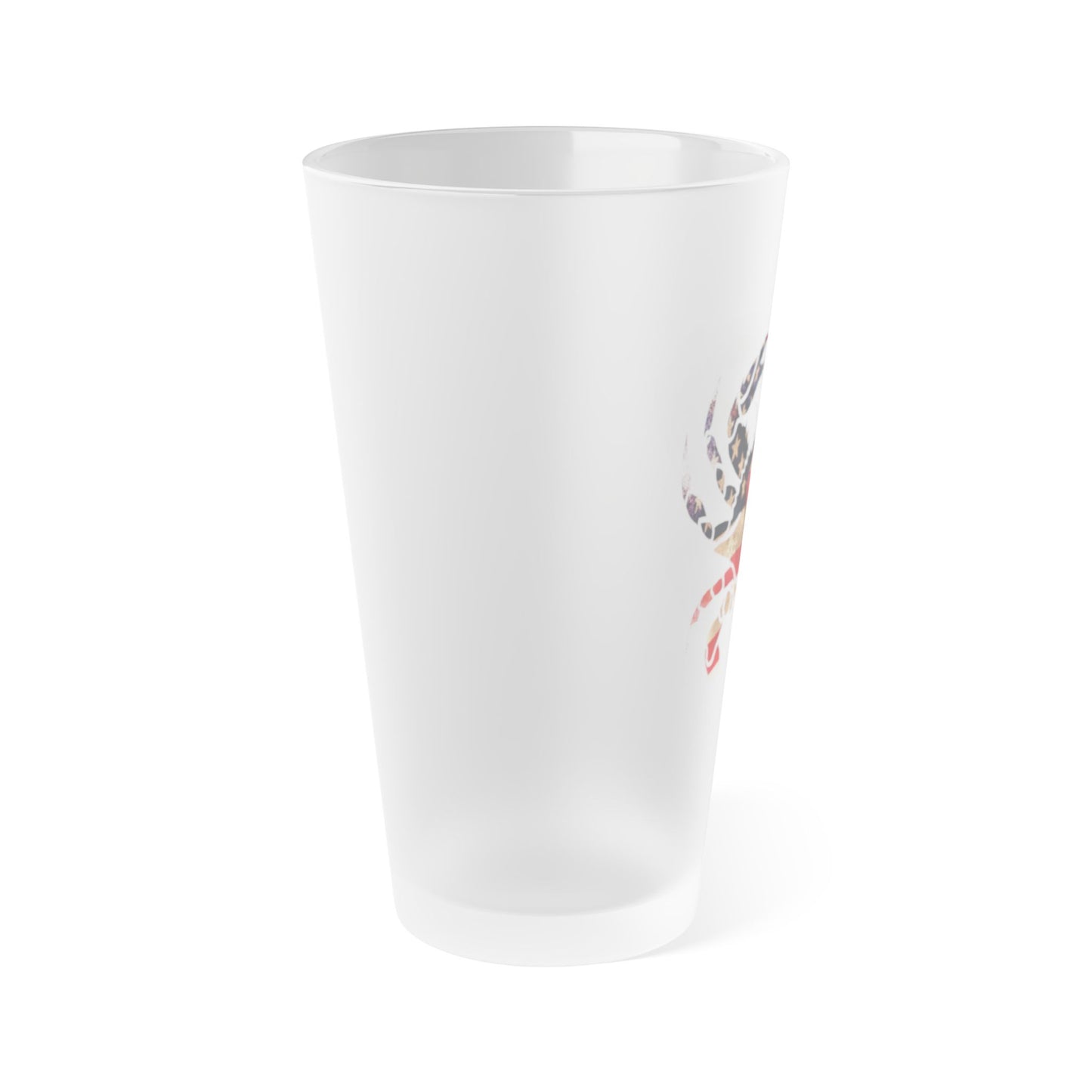 Frosted Pint Glass, 16oz - USA Crab