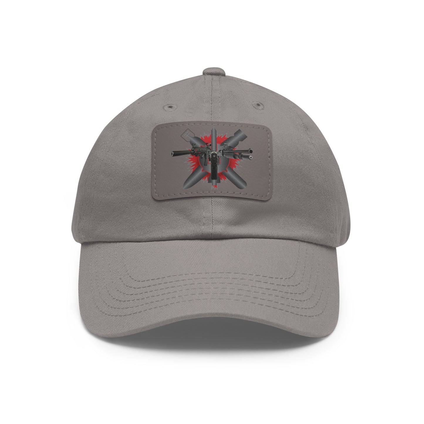 Bombs Brains and Bullets Hat with Leather Patch (Rectangle)