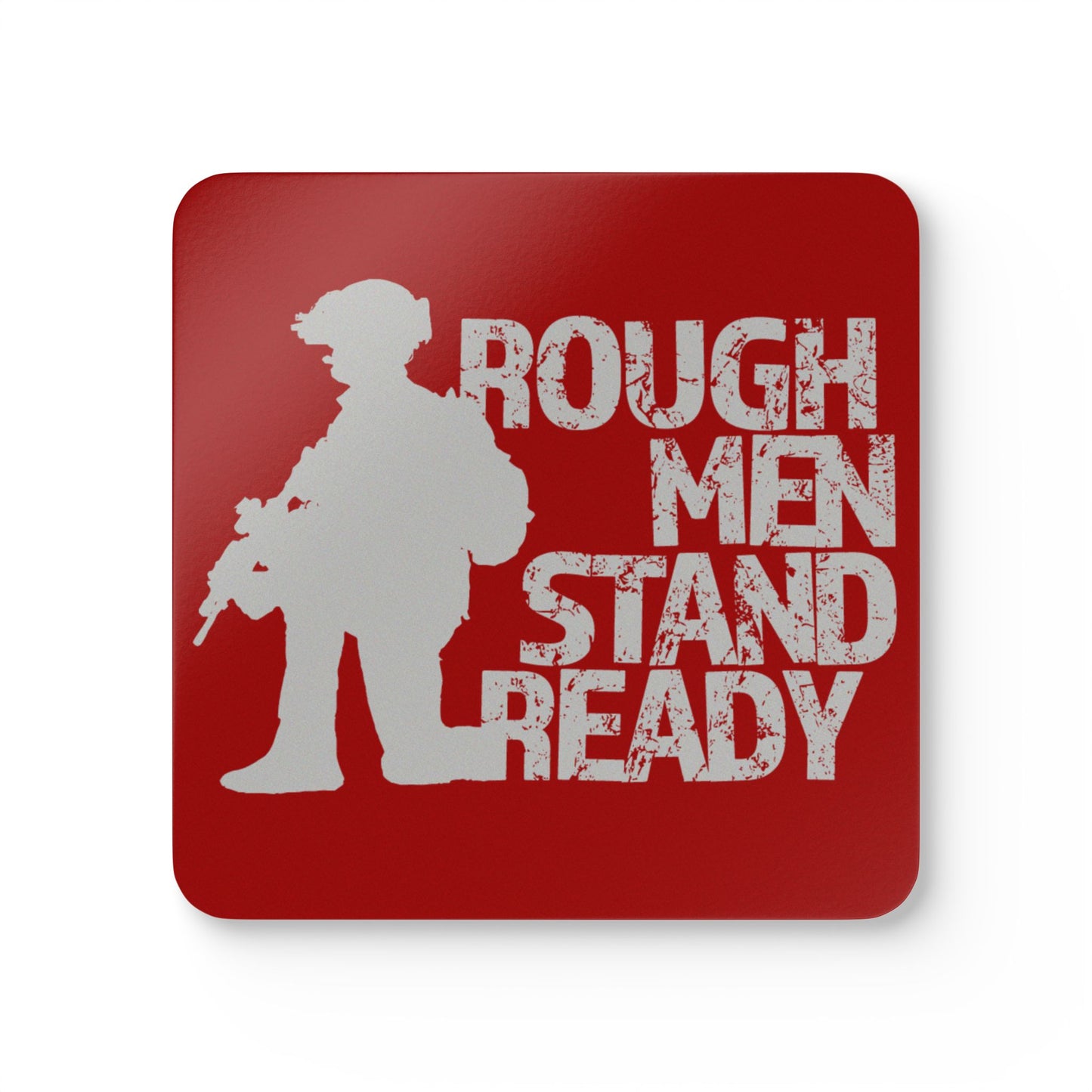 Rough Men Stand Ready Corkwood 4-piece Coaster Set