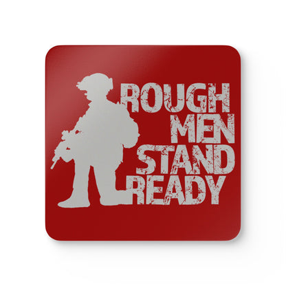 Rough Men Stand Ready Corkwood 4-piece Coaster Set