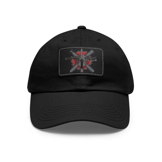 Bombs Brains and Bullets Hat with Leather Patch (Rectangle)