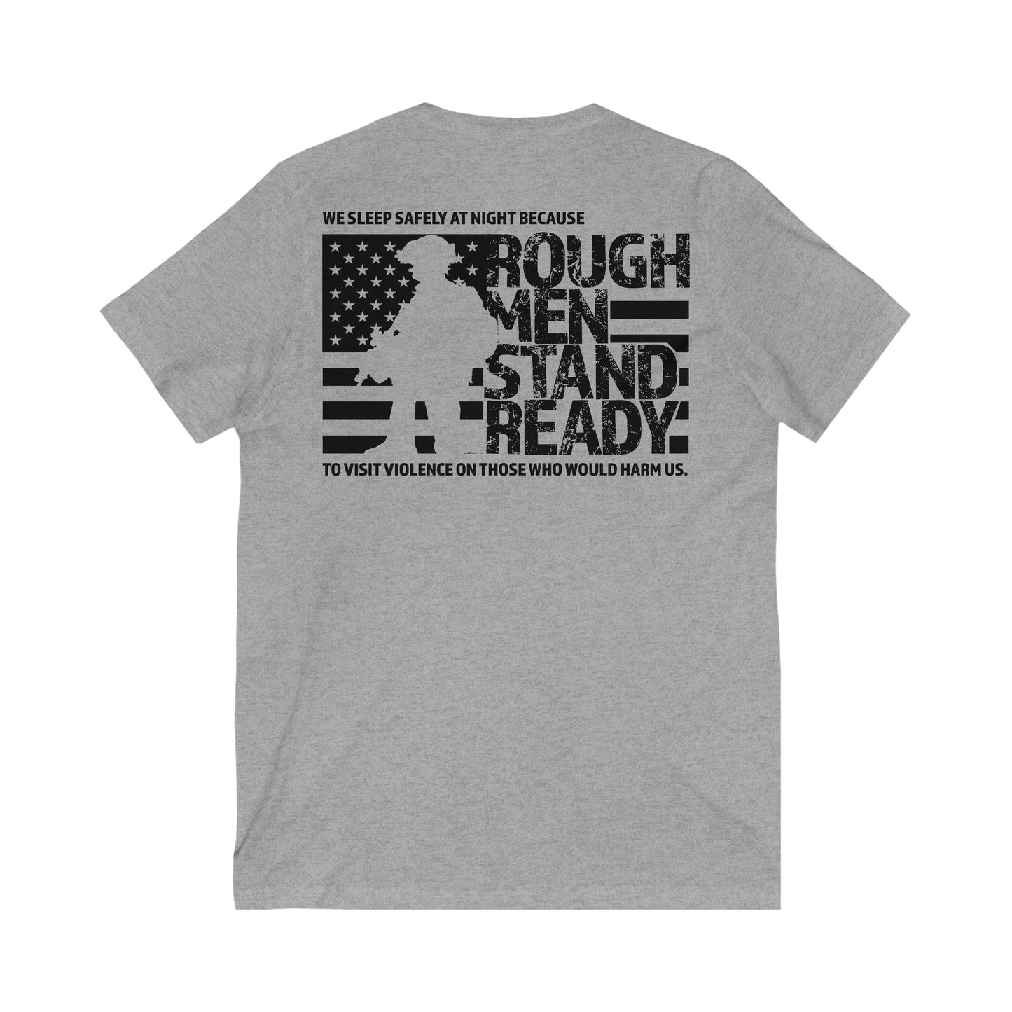 Rough Men Stand Ready Unisex Cotton V-Neck Tee