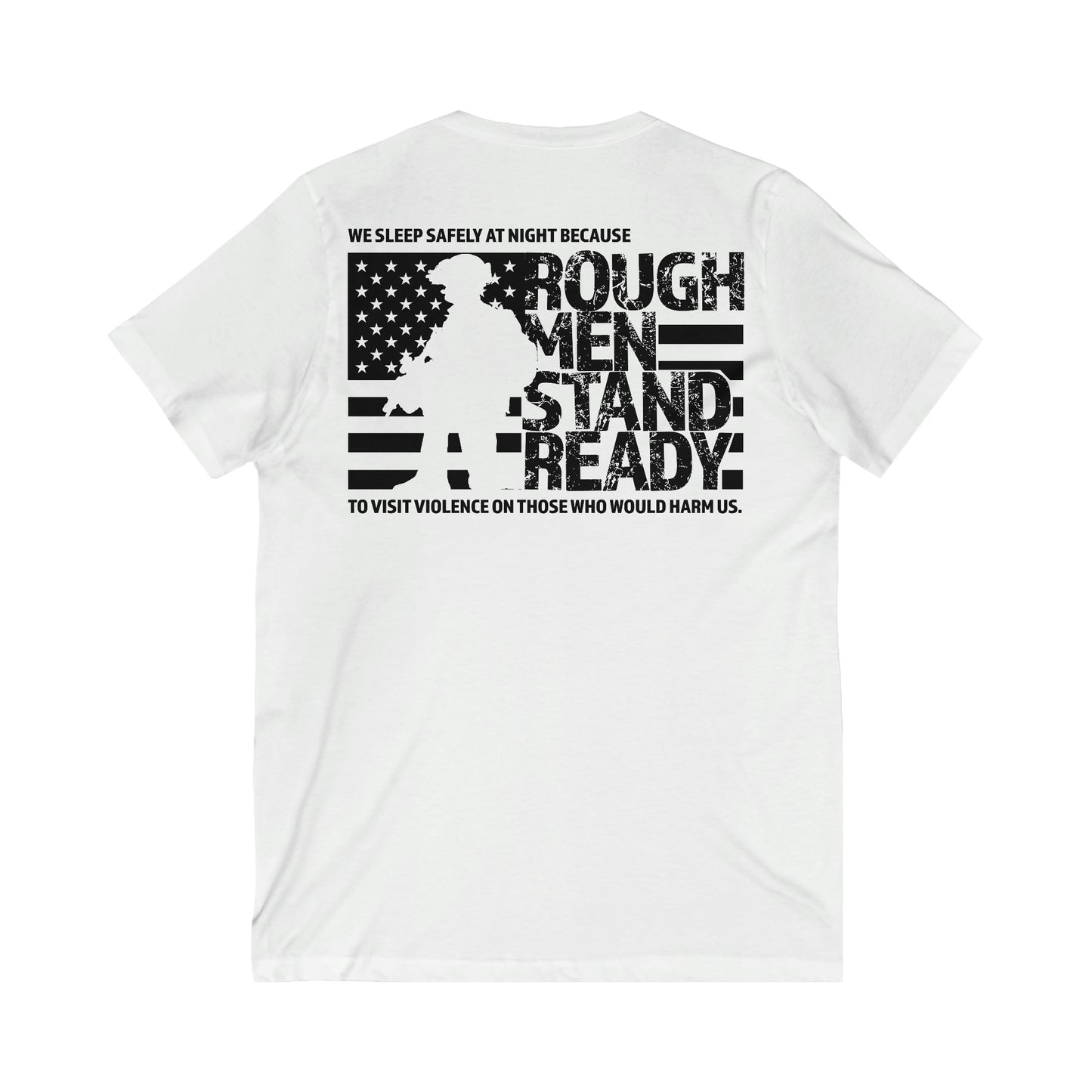 Rough Men Stand Ready Unisex Cotton V-Neck Tee